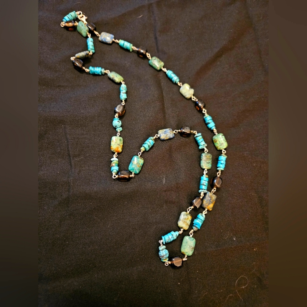 Very pretty turquoise & amethyst necklace!
